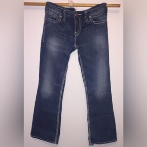 Silver Jeans Women’s W30‎ L31 Aiko Bootcut Distressed Denim Blue Jean #402